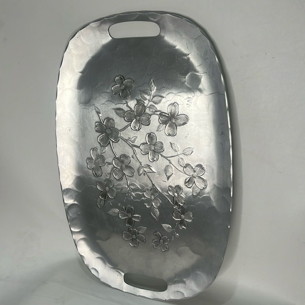 Wendell August Forge Art Iron Serving Tray Grove City Pa 11 1/2 X 17 1/2 Handle
